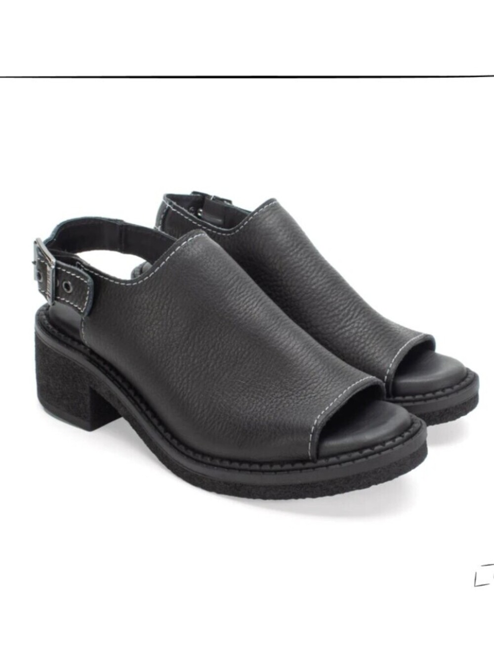 John Fluevog Leather open toe sling back mules NWB 11. 5